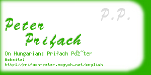 peter prifach business card